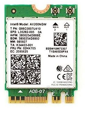 Intel Wi-Fi 6 AX200 - Netzwerkadapter - M.2 2230 / M.2 1216 - Bluetooth 5.0, 802.11ax (Wi-Fi 6)