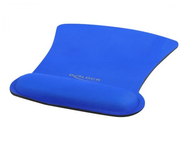 Delock Mouse pad ergonomico con poggiapolsi blu 255 x 207 mm - Blu - Monocromatico - Riposo del pols