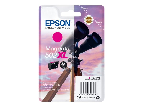 Epson Singlepack Magenta 502XL Ink - Resa elevata (XL) - Inchiostro a base di pigmento - 6,4 ml - 47