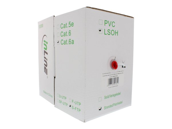 InLine Matassa Cavo Cat.6a - S/FTP(PiMF) - CU - halogenfree - bianco - 100m