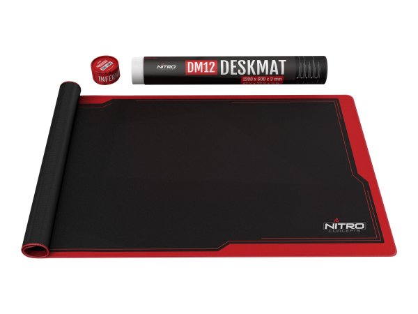 Nitro Concepts DM12 - Black,Red - Monotone - Fabric,Rubber - Gaming mouse pad