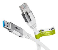 Goobay Ethernet-Kabel USB-A 3.0 auf RJ45 1 m - verbindet Router Modem oder - Modem - 1000 Mbps