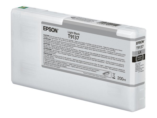 Epson T9137 Light Black Ink Cartridge (200ml) - Resa standard - Inchiostro a base di pigmento - 200