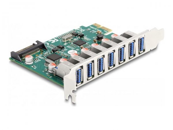 Delock Scheda PCI Express x1 per 7 x USB 5 Gbps Tipo-A femmina - PCIe - USB 3.2 Gen 1 (3.1 Gen 1) -