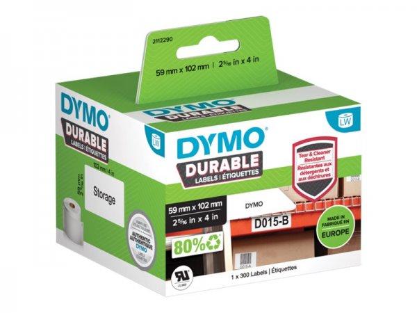 Dymo Durable - Bianco - Etichetta per stampante autoadesiva - Polipropilene (PP) - -18 - 50 °C - Lab