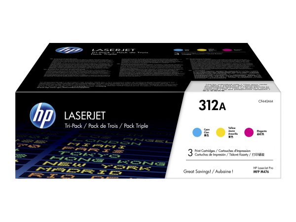 HP Cartuccia Toner ciano Tri-Pack 312A - 27000 pagine - Ciano - Magenta - Giallo - 3 pz