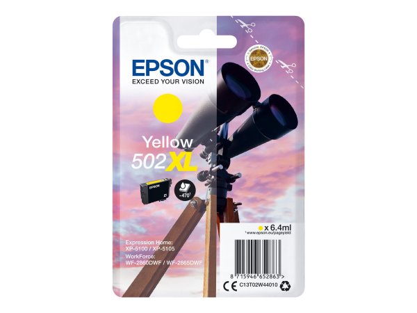 Epson Singlepack Yellow 502XL Ink - Resa elevata (XL) - Inchiostro a base di pigmento - 6,4 ml - 470