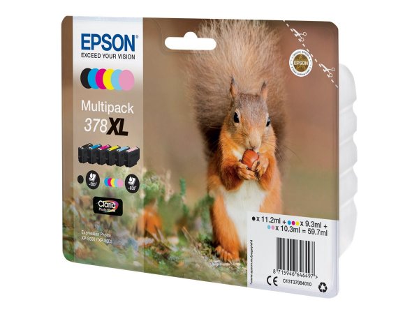 Epson Squirrel Multipack 6-colours 378XL Claria Photo HD Ink - Resa elevata (XL) - 11,2 ml - 9,3 ml