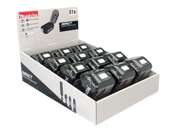 Makita E-03090 Display 12x Impact Black Bit-Set 31 Teile