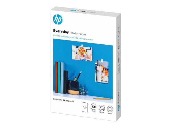 HP Carta fotografica Everyday - lucida - 200 g/m2 - 10" x 15" (101 x 152 mm) - 100 fogli - Lucida -