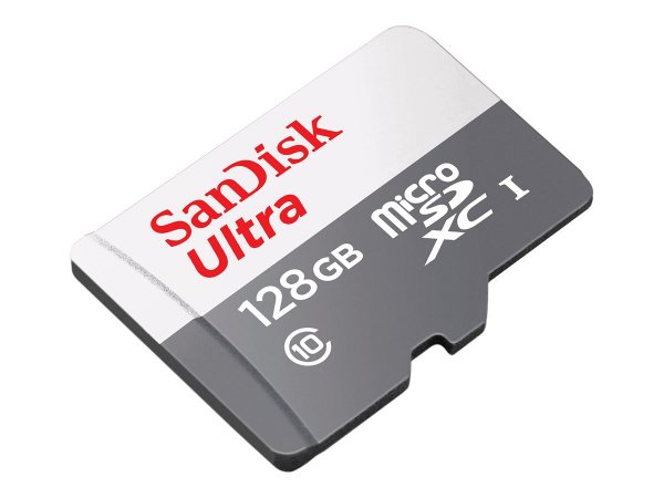 SanDisk Ultra microSD - 128 GB - MicroSDXC - Classe 10 - UHS-I - 100 MB/s - Grigio - Rosso