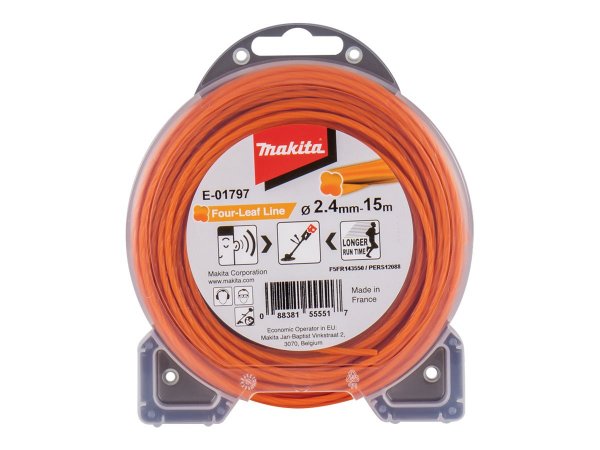 Makita E-01797 - Linea di decespugliatori - Arancione - 15 m - 1 pz - 15 mm - 2,4 mm