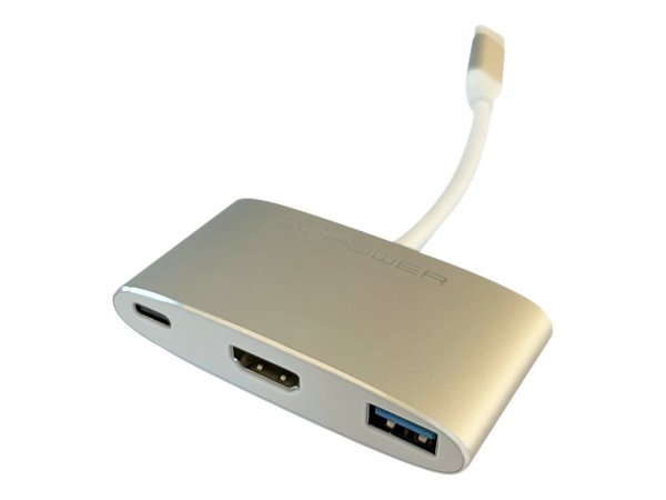 LC-Power LC-HUB-C-MULTI-4 - USB 3.2 Gen 1 (3.1 Gen 1) Type-C - 100 W - Argento - Bianco - HDMI - USB