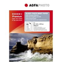 AgfaPhoto AP24050A4N - Stampa inkjet - A4 (210x297 mm) - Lucida - 50 fogli - 240 g/m² - Bianco