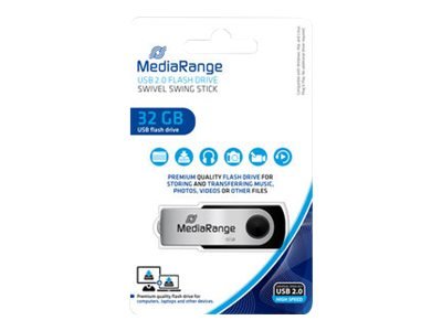 MEDIARANGE MR911 - 32 GB - USB Type-A / Micro-USB - 2.0 - 13 MB/s - Girevole - Nero - Argento