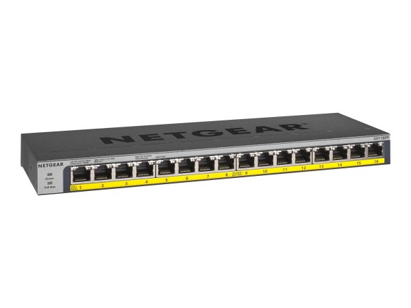 Netgear GS116LP - Non gestito - Gigabit Ethernet (10/100/1000) - Supporto Power over Ethernet (PoE)