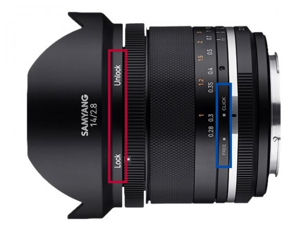 Samyang MF 14mm F2.8 MK2 für Canon EF - Weitwinkel Objektiv manueller Fokus Vollformat