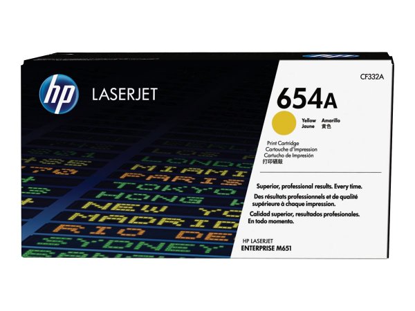 HP Cartuccia Toner originale giallo LaserJet 654A - 15000 pagine - Giallo - 1 pz