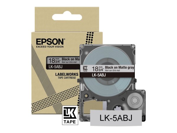 Epson C53S672087 - Nero su grigio - LK - Rhino - LabelWorks LW-C410 - LabelWorks LW-C610 - 1,8 cm -