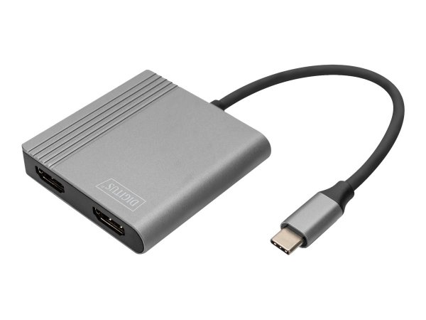 DIGITUS Adattatore grafico USB Type-C HDMI 4K 2in1 - 0,18 m - USB tipo-C - 2 x HDMI - Maschio - Femm