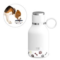 Asobu Dog Bowl - Edelstahlflasche mit Hundenapf 1 Liter Weiß