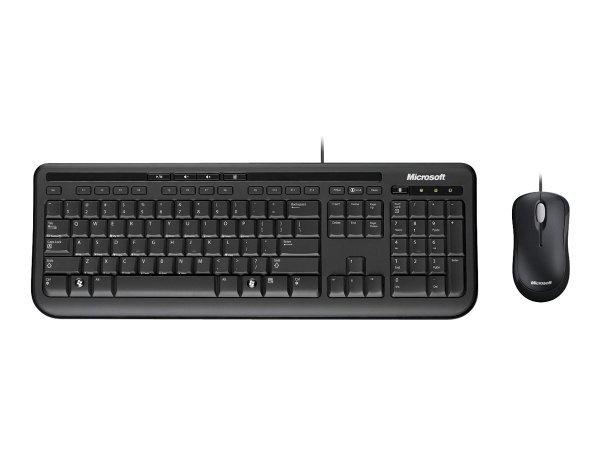 Microsoft Wired Desktop 600 - DE - Cablato - USB - QWERTZ - Nero - Mouse incluso