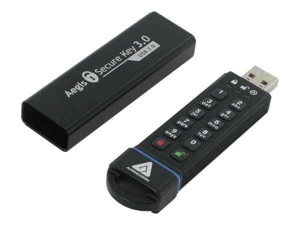 Apricorn Aegis Secure Key 3.0 - 480 GB - USB tipo A - 3.2 Gen 1 (3.1 Gen 1) - 195 MB/s - Cuffia - Ne