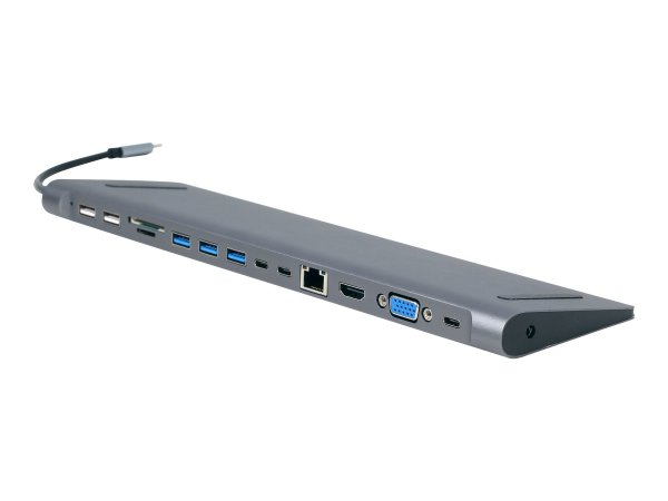 Gembird A-CM-COMBO9-01 - USB 3.2 Gen 1 (3.1 Gen 1) Type-C - 60 W - 10,100,1000 Mbit/s - Grigio - Mic