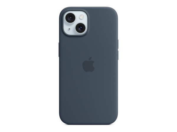 Apple Silikon Case iPhone 15 mit MagSafe sturmblau