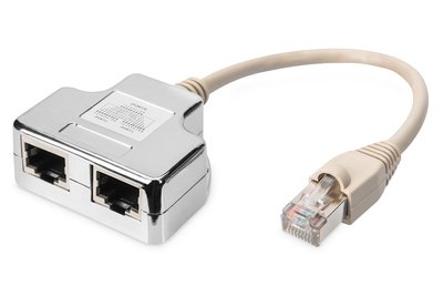 DIGITUS Adattatore cavo patch - CAT 5e - schermato - 1:1 - 0,19 m - Cat5 - Bianco