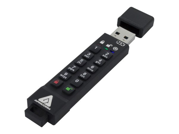 Apricorn ASK3 - 8 GB - USB tipo A - 3.2 Gen 1 (3.1 Gen 1) - 77 MB/s - Cuffia - Nero