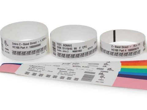 Zebra Z-Band Direct - Nero - Bianco - Polipropilene (PP) - Trasferimento termico - 300 pz - 25,4 x 1