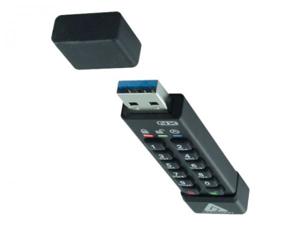 Apricorn Aegis Secure Key 3NX - 4 GB - USB tipo A - 3.2 Gen 1 (3.1 Gen 1) - 77 MB/s - Cuffia - Nero