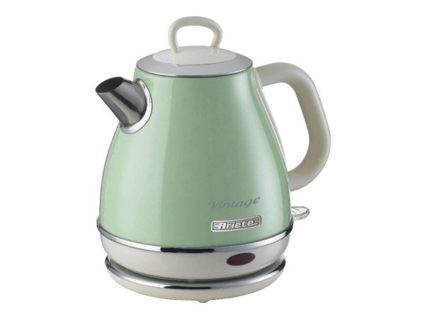 Ariete 2868 Bollitore Elettrico Vintage 1 Litro - Infusi - Tè e Tisane - Autospegnimento - Acciaio I