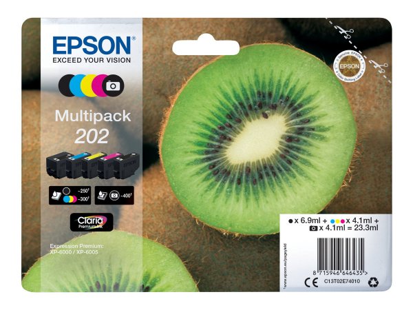 Epson Kiwi Multipack 5-colours 202 Claria Premium Ink - Resa standard - Inchiostro a base di pigment