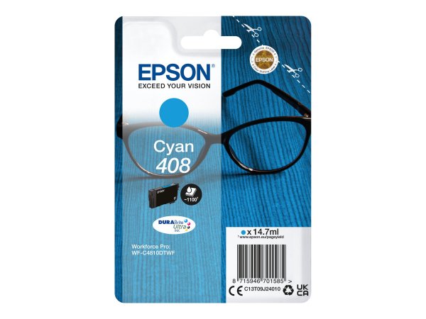 Epson Singlepack Cyan 408 DURABrite Ultra Ink - Resa standard - Inchiostro a base di pigmento - 14,7