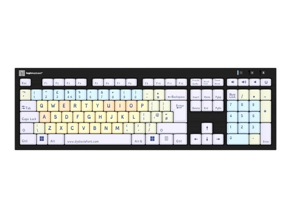 Logickeyboard Dyslexie Keyboard Nero UK PC - Tastiera - QWERTY