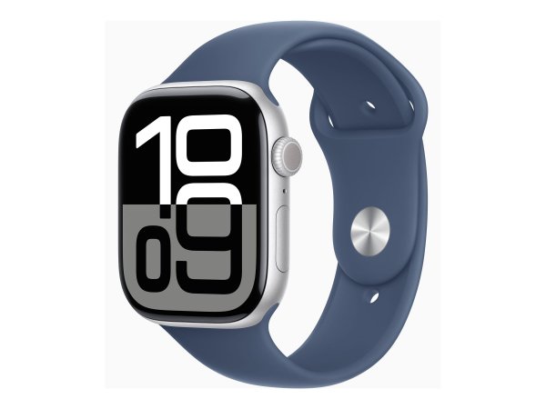 Apple Watch Series 10 46 mm Alu Silber Sport Denim M/L