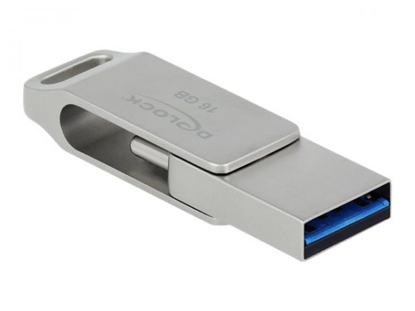 Delock 54075 - 64 GB - USB Type-A / USB Type-C - 3.2 Gen 1 (3.1 Gen 1) - 100 MB/s - Girevole - Argen