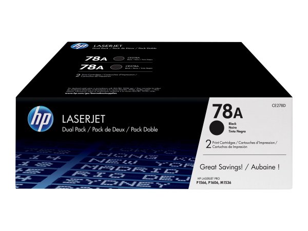 HP Confezione da 2 cartucce originali di Toner nero LaserJet 78A - 4200 pagine - Nero - 2 pz