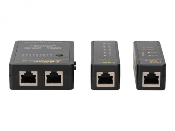 DIGITUS Tester per cavi di rete e comunicazione - RJ45 e BNC - 9 V - 55 mm - 25 mm - 80 mm - 180 mm