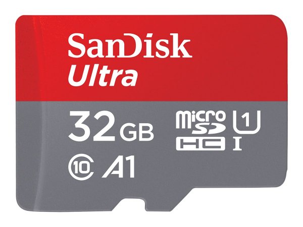 SanDisk Ultra microSD - 32 GB - MiniSDHC - Classe 10 - UHS-I - 120 MB/s - Grigio - Rosso