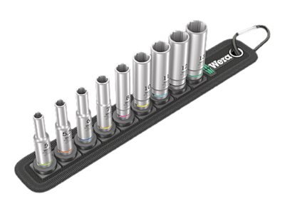 Wera 05004525001 - Set di bussole - 1/4" - Metrico - 9 testina/e - 5,5.5,6,7,8,10,11,12,13 mm - 5 cm