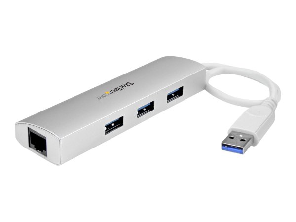 StarTech.com Hub USB a 3 porte con Ethernet - 3 porte USB-A - Gigabit Ethernet/GbE - USB 5Gbps - ali