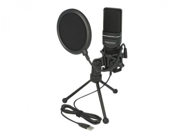 Delock USB Condenser Microphone Set for Podcasting, Gaming and Vocals